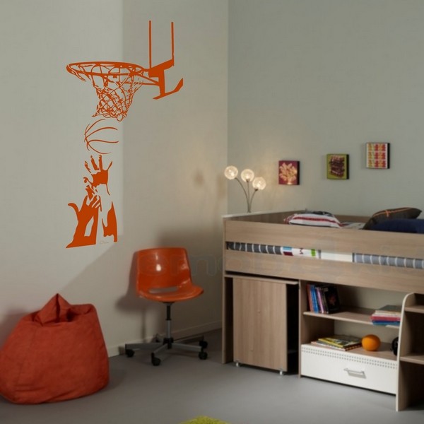 Exemple de stickers muraux: Basket Ball - Rebond